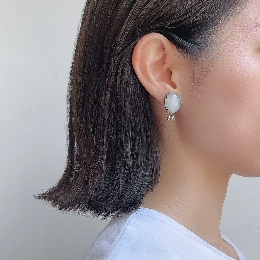 Italian Stone Triple-charm Earring
