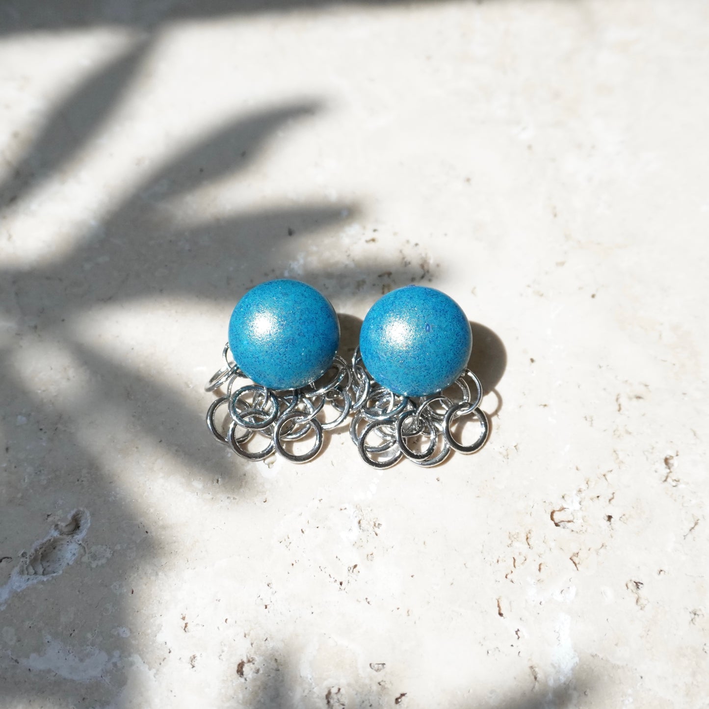 Bubble Chain Earring【Blue】