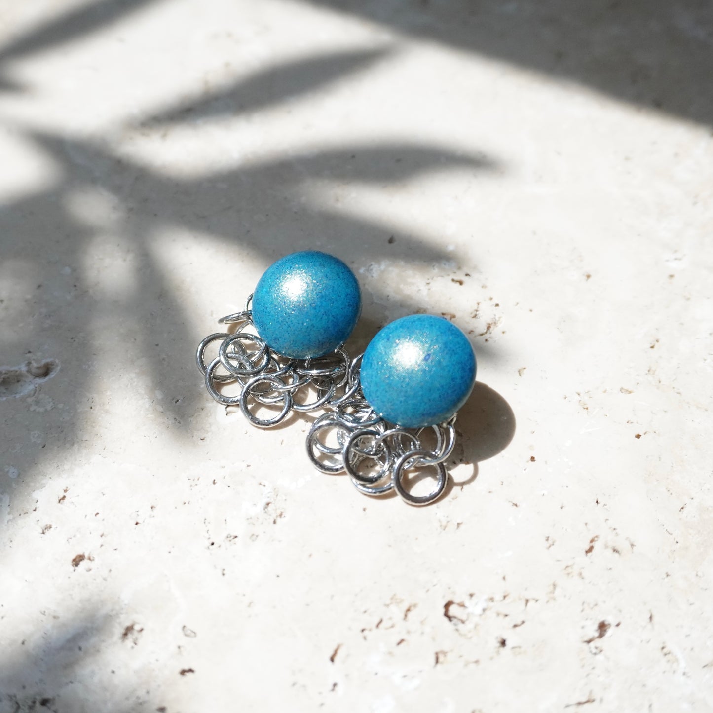 Bubble Chain Earring【Blue】