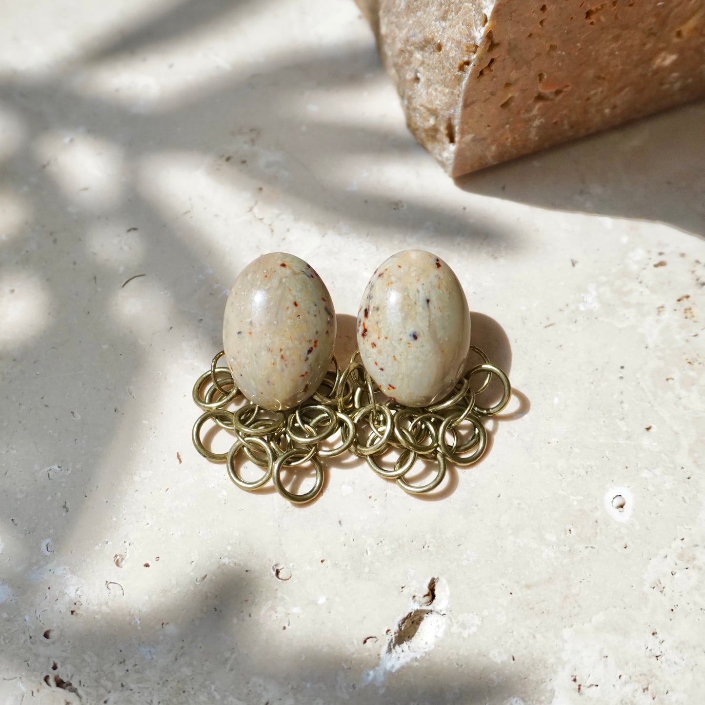 Bubble Chain Earring【Beige】