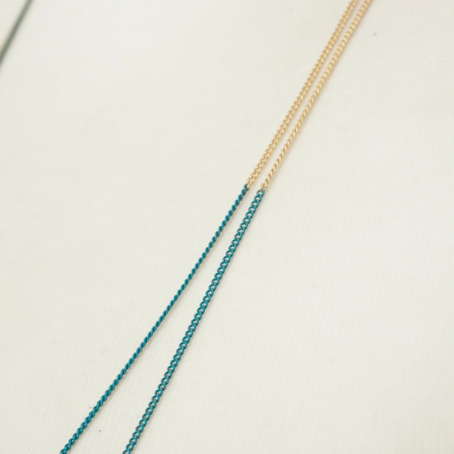 Bicolor Necklace -LONG- 【Turquoise & Gold 】