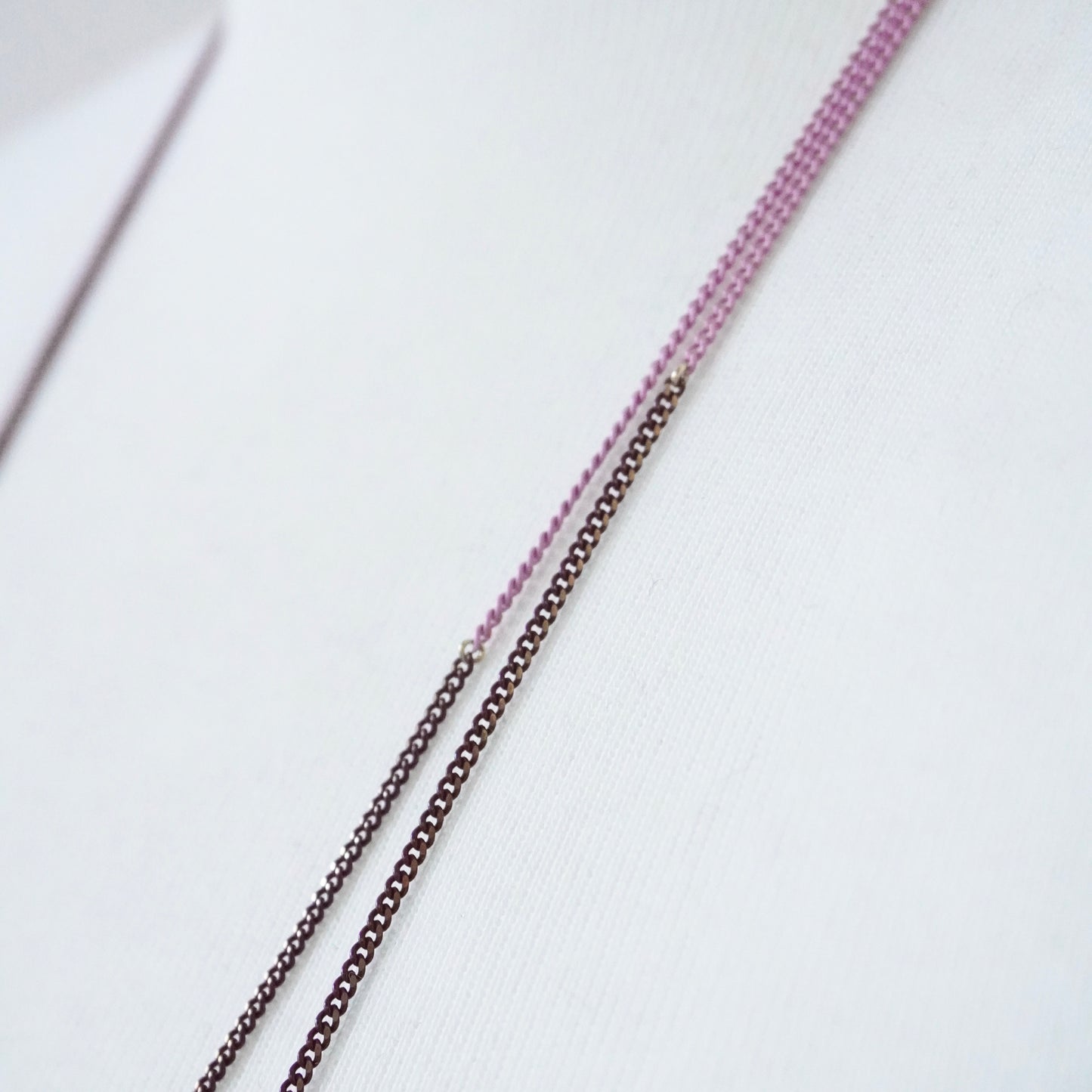 Bicolor Necklace -SHORT- 【Magenta & Pink】