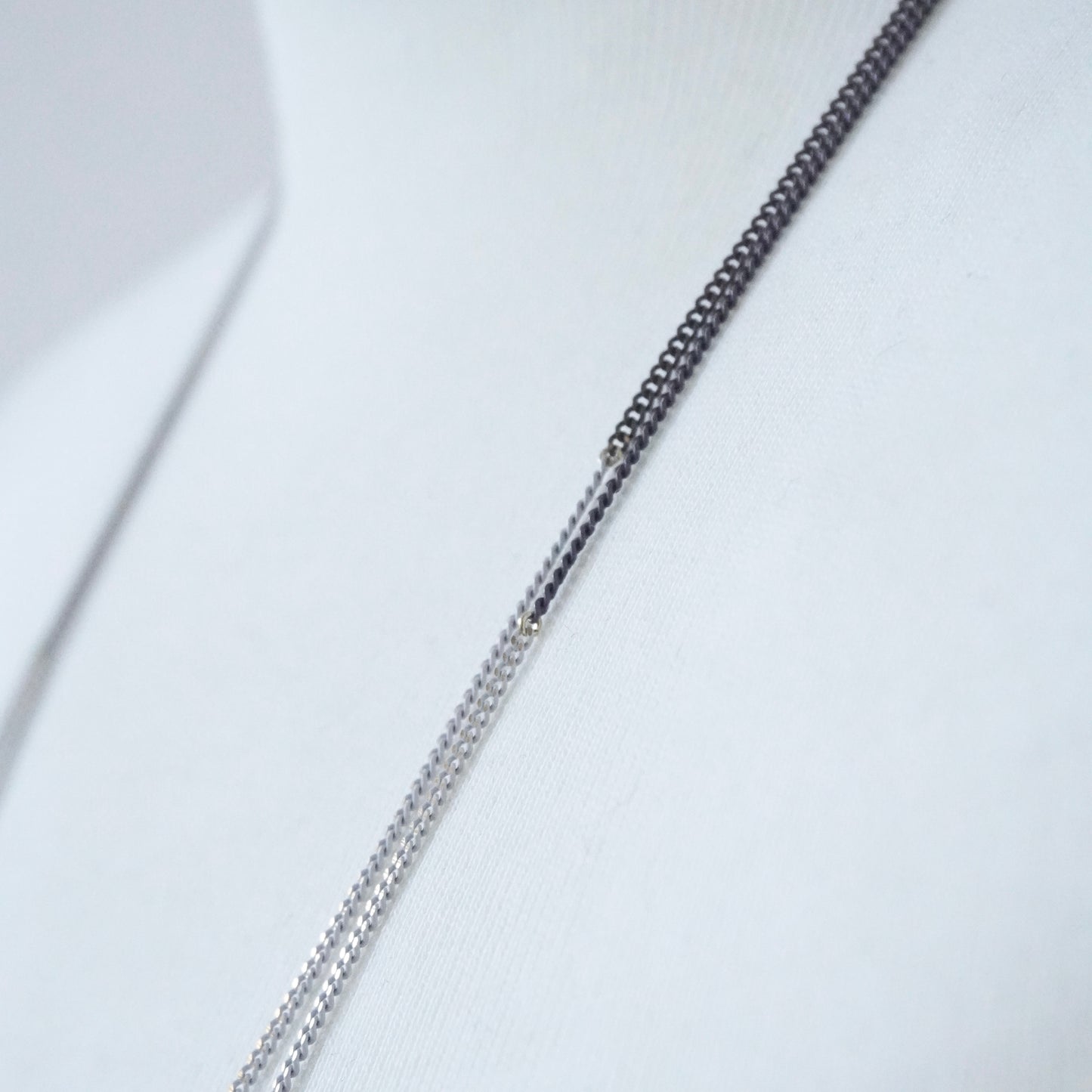 Bicolor Necklace -LONG- 【White & Gray】