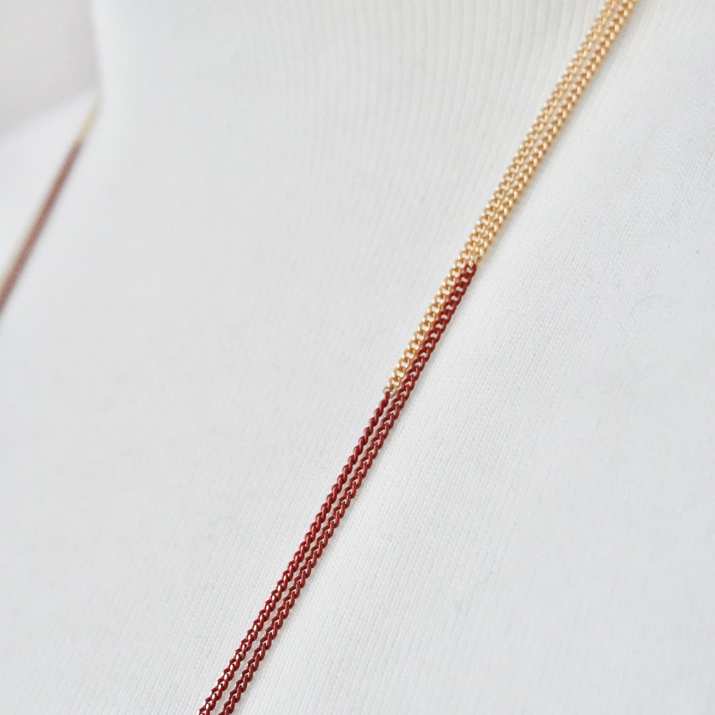 Bicolor Necklace -LONG- 【Orange & Gold】
