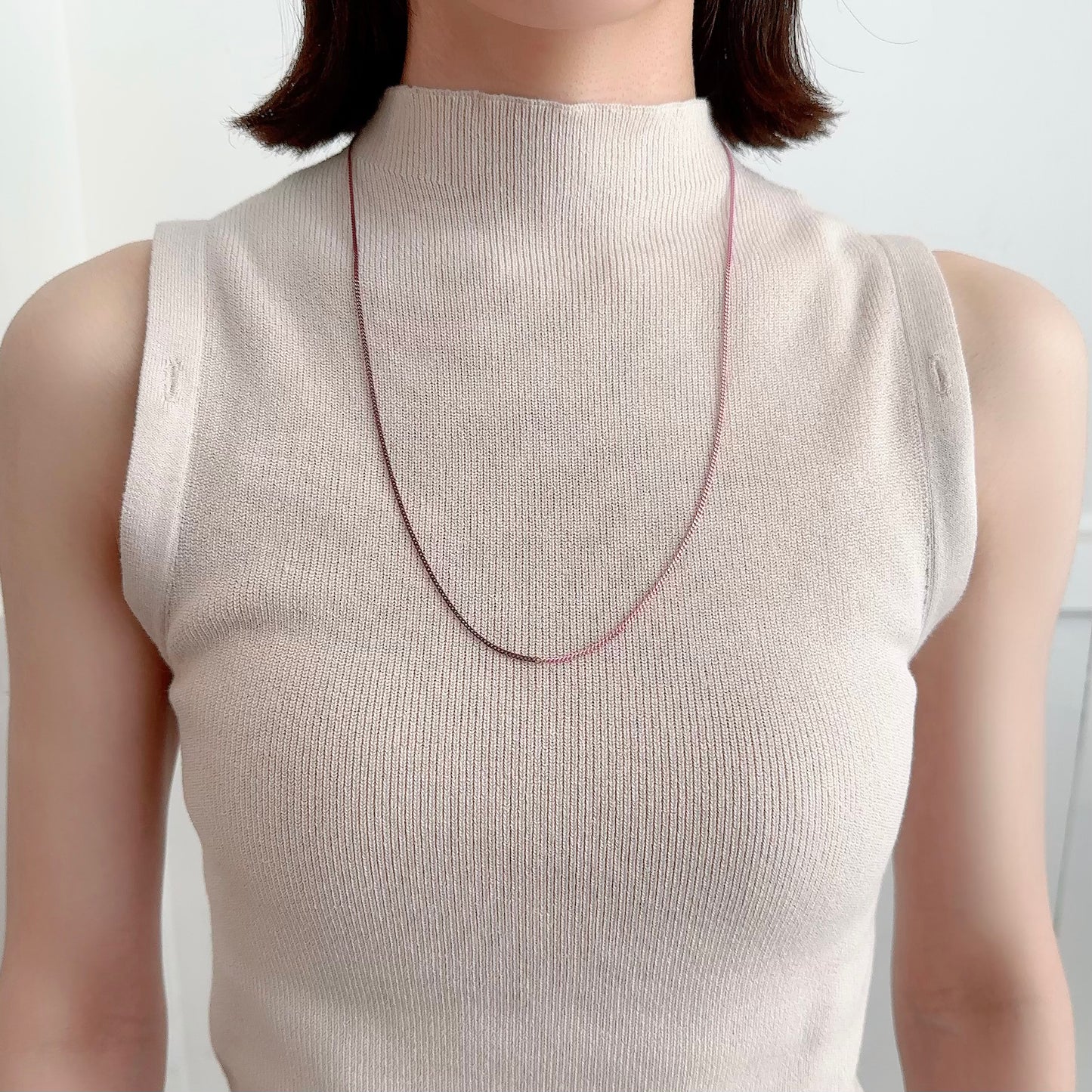 Bicolor Necklace -SHORT- 【Magenta & Pink】