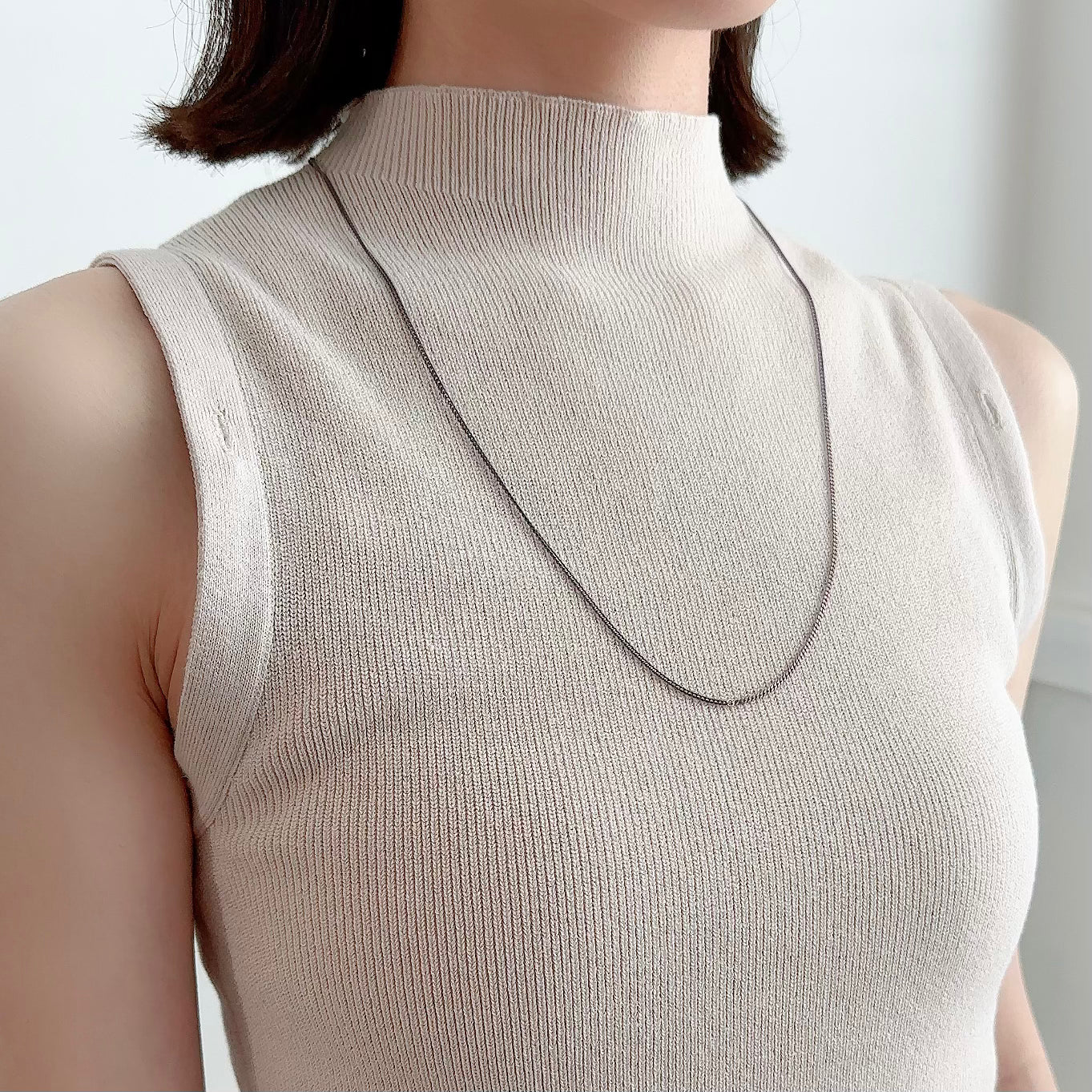Bicolor Necklace -SHORT- 【Deep Lavender & Lavender】