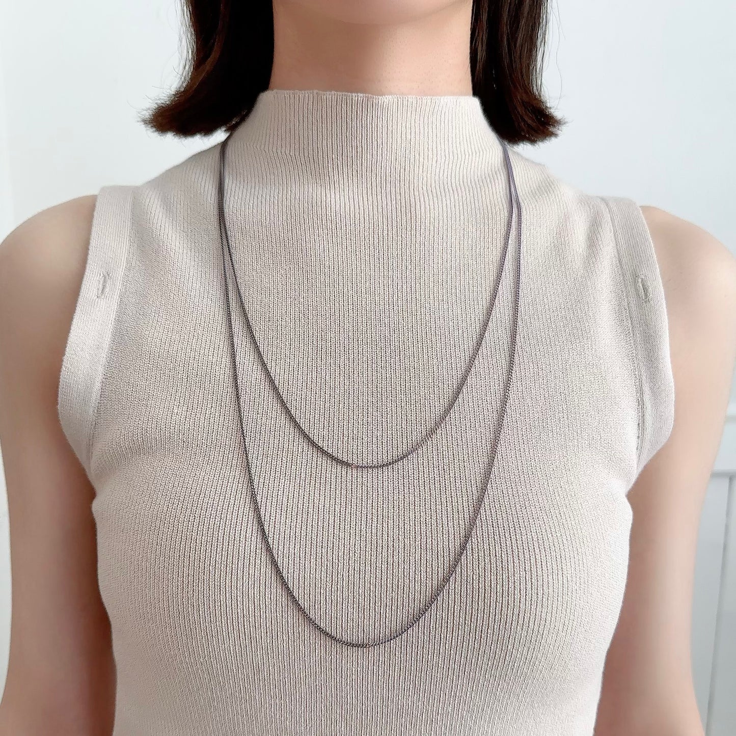Bicolor Necklace -SHORT- 【Deep Lavender & Lavender】