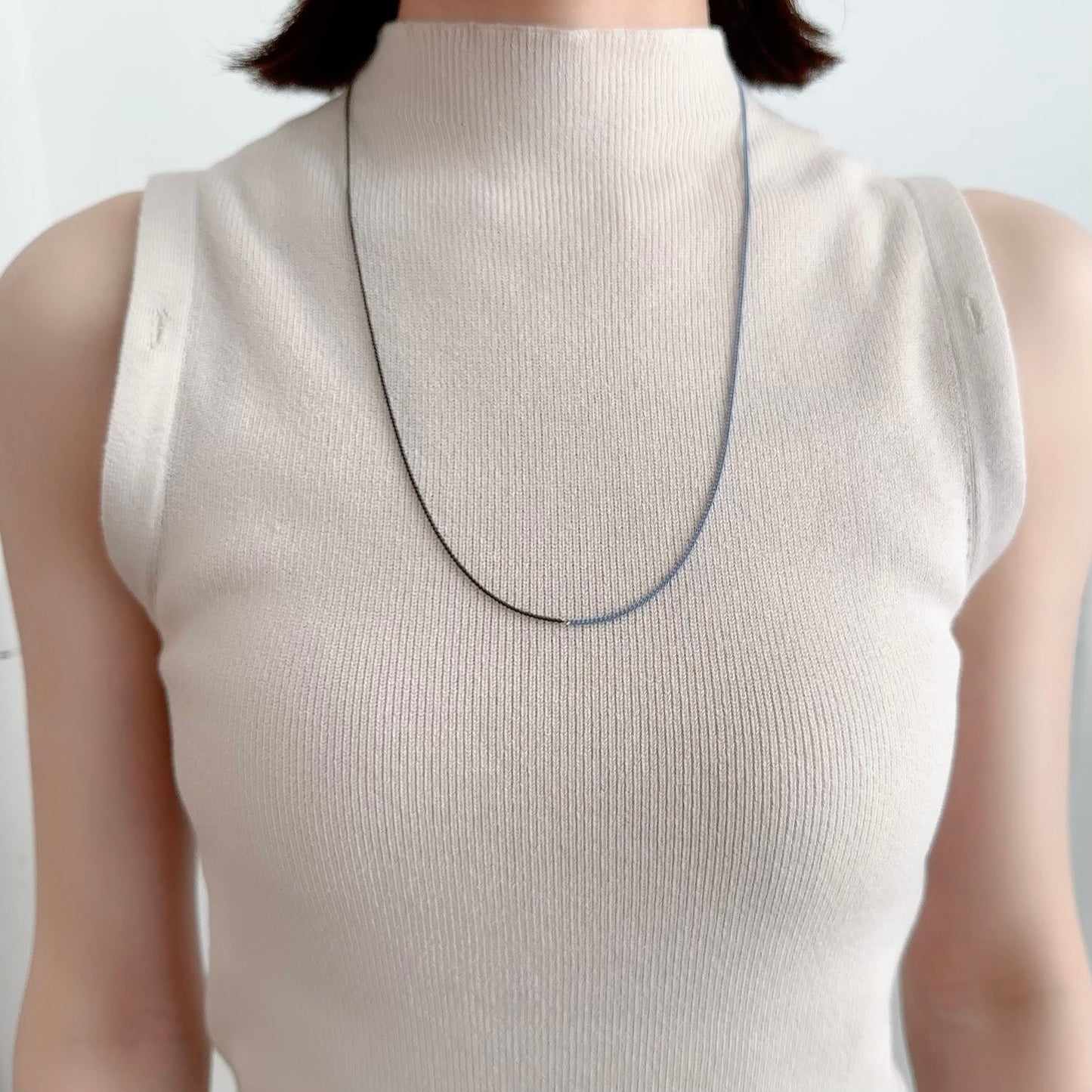 Bicolor Necklace -SHORT- 【Navy Blue & Sky Blue】