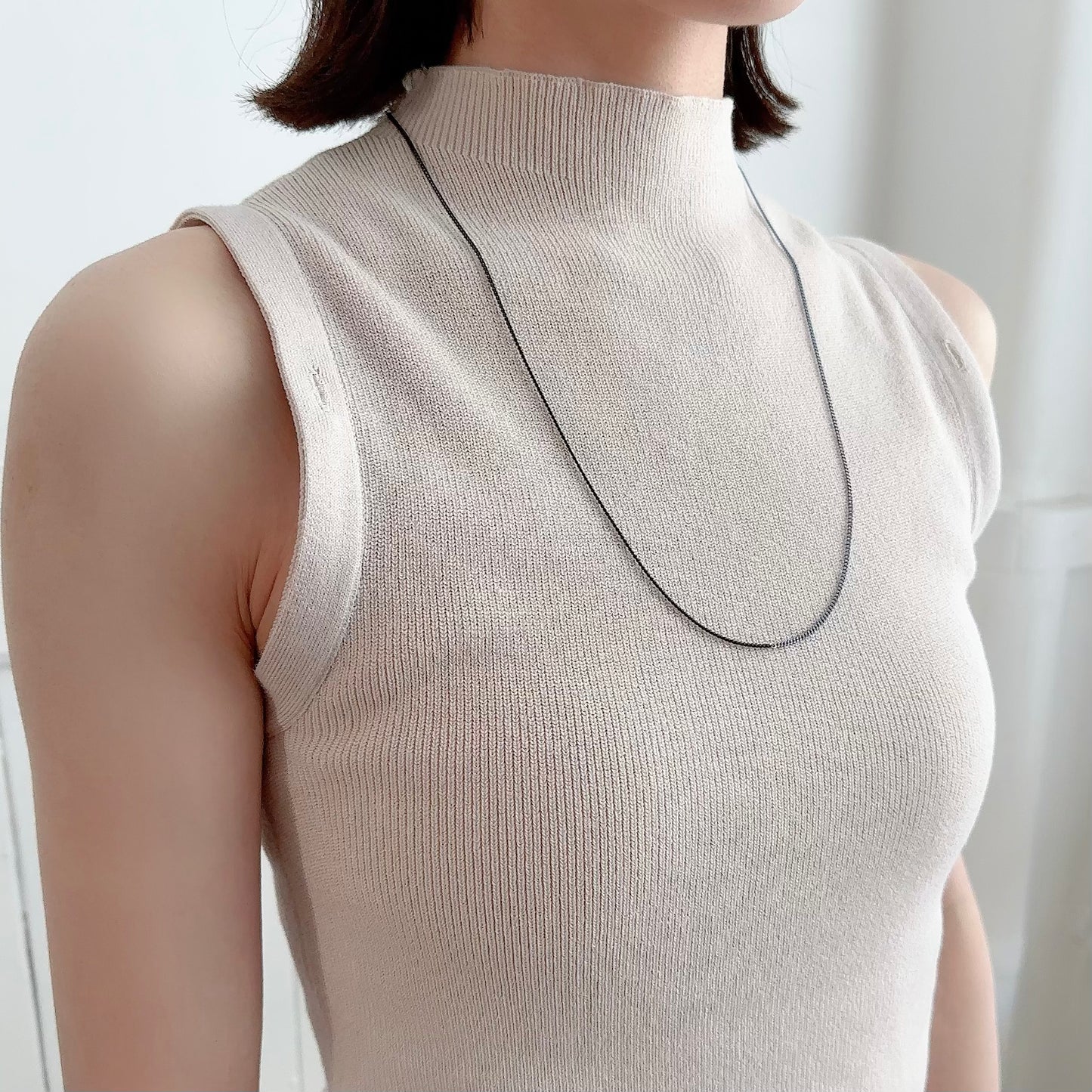 Bicolor Necklace -SHORT- 【Navy Blue & Sky Blue】
