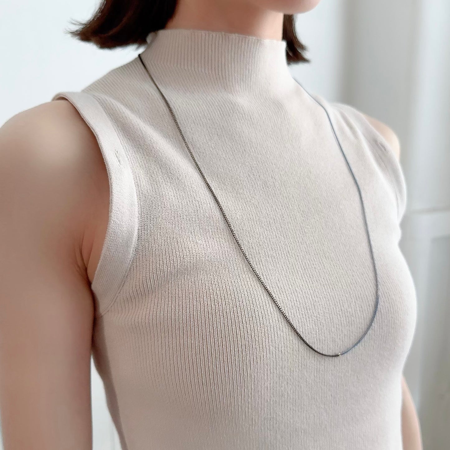 Bicolor Necklace -LONG- 【Navy Blue & Sky Blue】