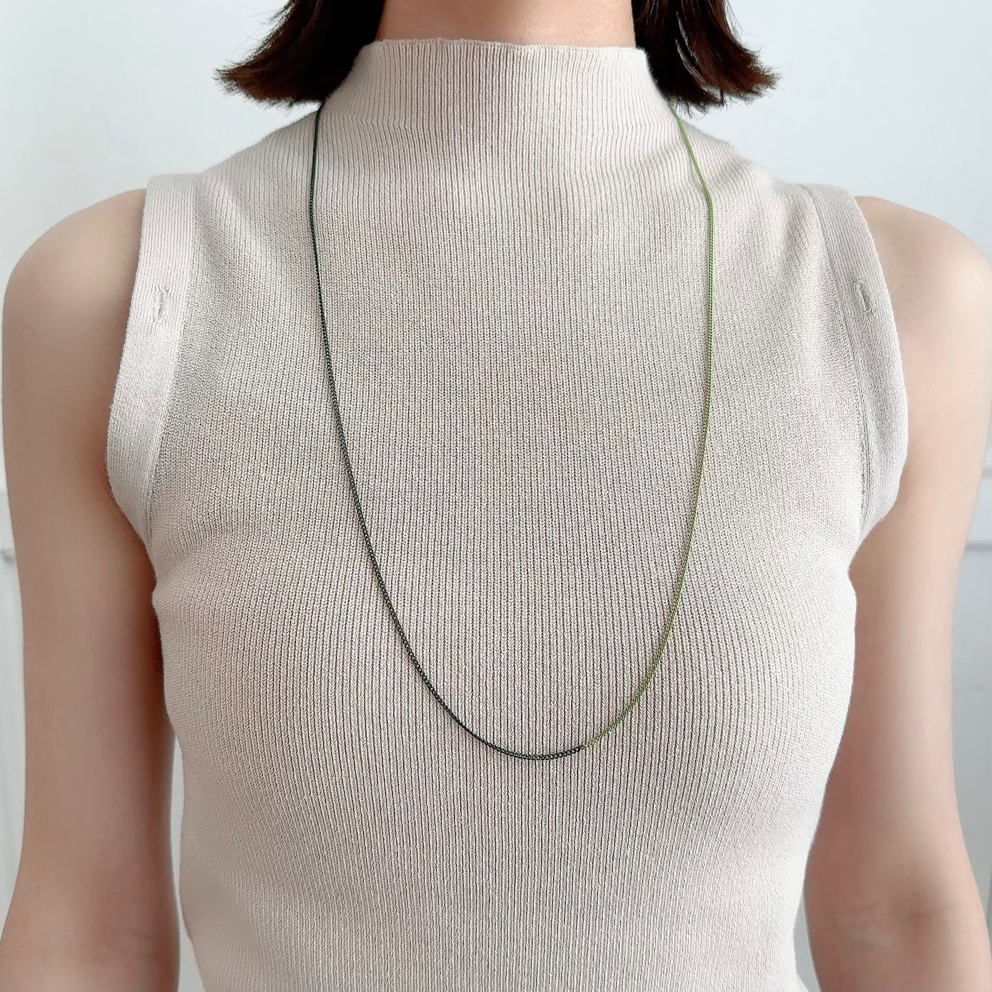 Bicolor Necklace -LONG- 【Deep Green & Light Green】