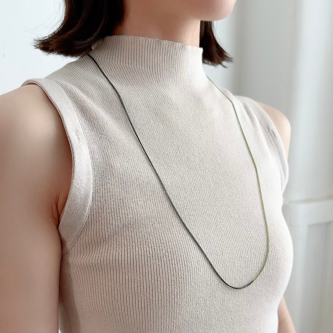 Bicolor Necklace -LONG- 【Deep Green & Light Green】