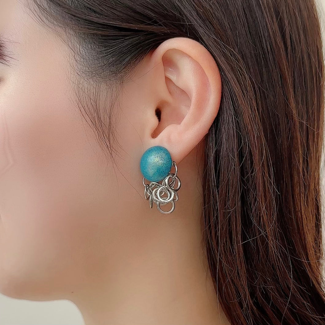 Bubble Chain Earring【Blue】