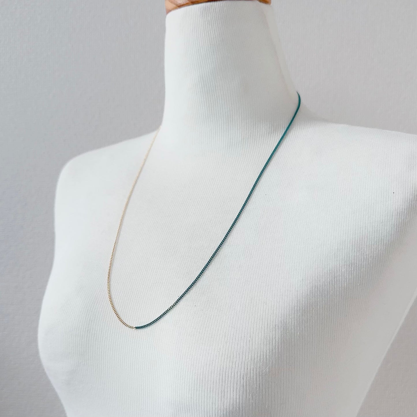Bicolor Necklace -SHORT- 【Turquoise & Gold 】