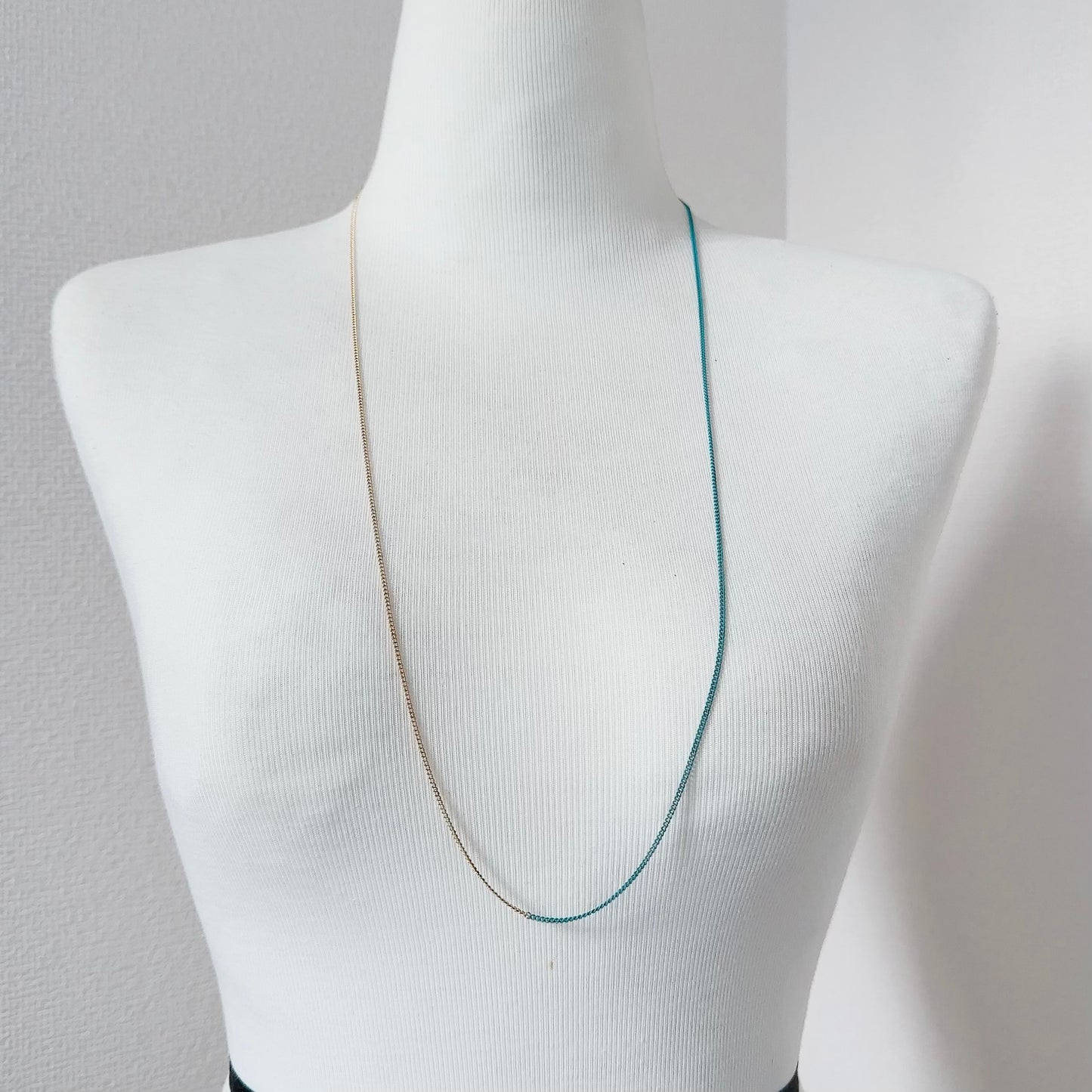 Bicolor Necklace -LONG- 【Turquoise & Gold 】