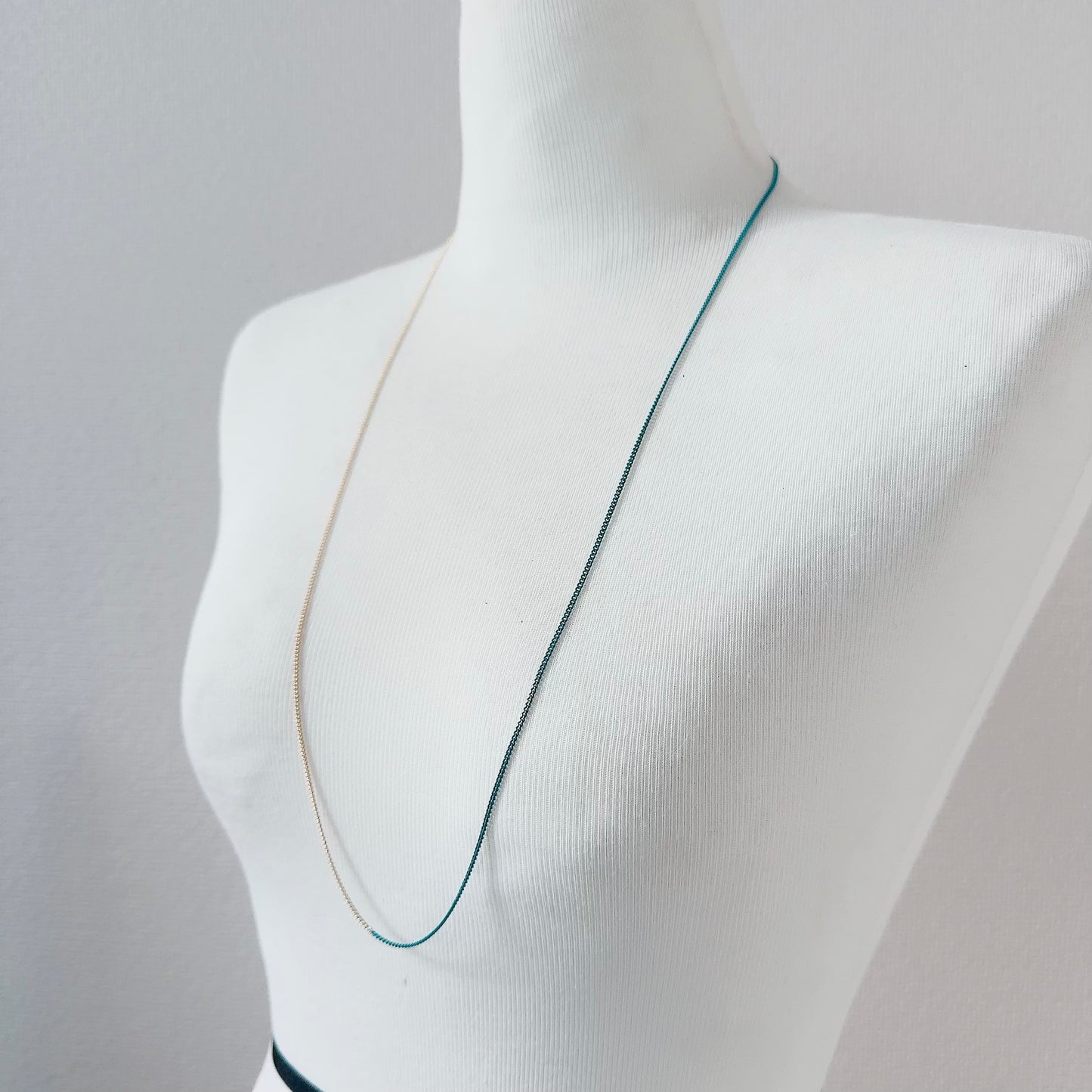 Bicolor Necklace -LONG- 【Turquoise & Gold 】