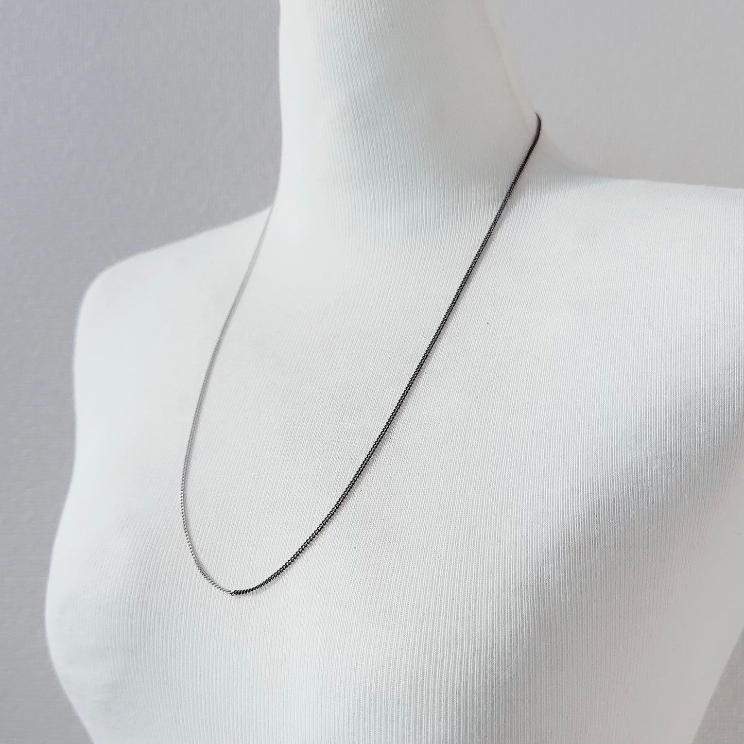 Bicolor Necklace -LONG- 【White & Gray】