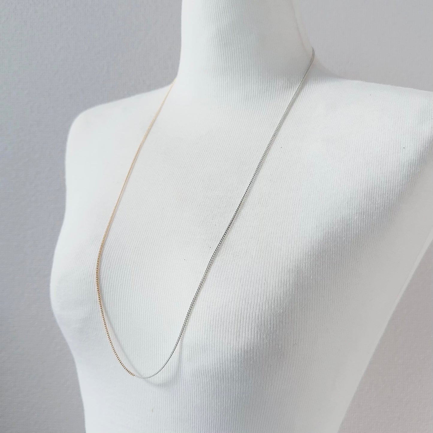 Bicolor Necklace -LONG- 【White & Gold 】