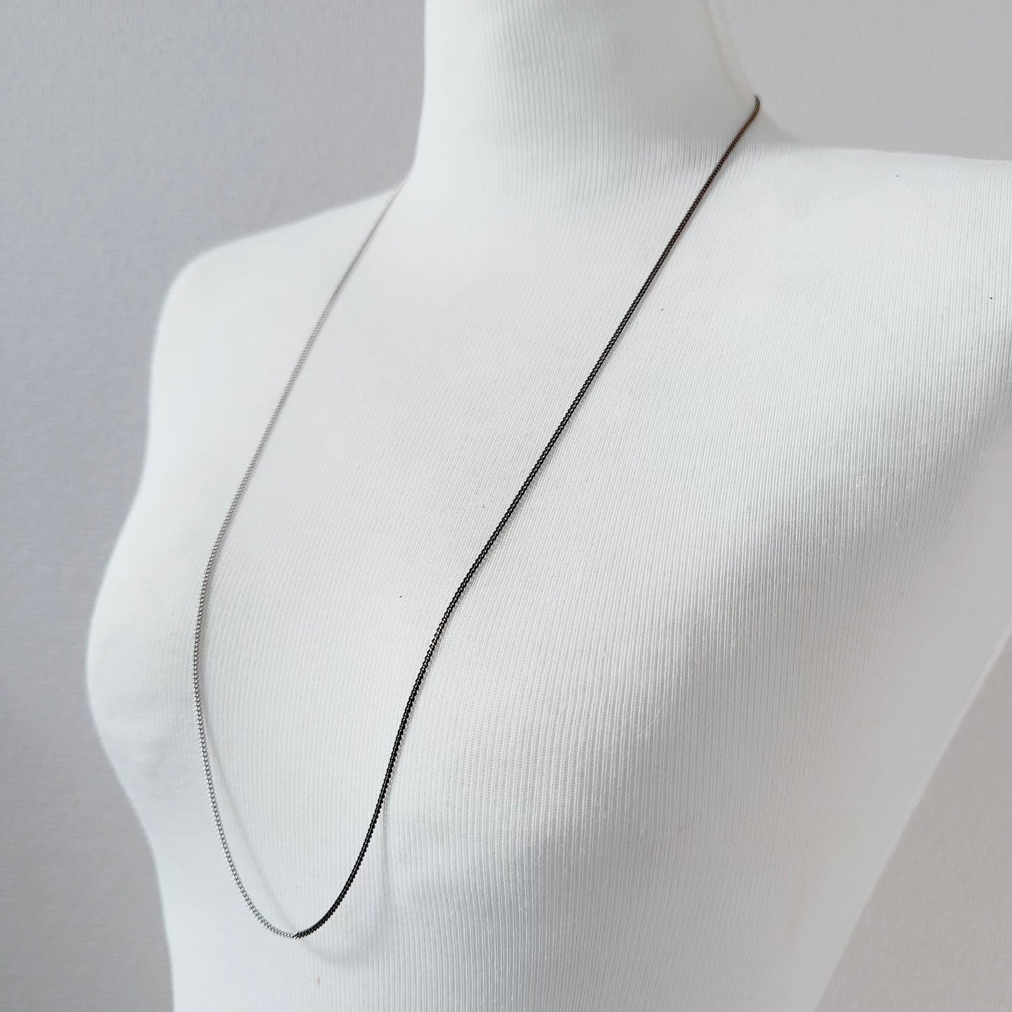 Bicolor Necklace -SHORT- 【Black & Silver 】