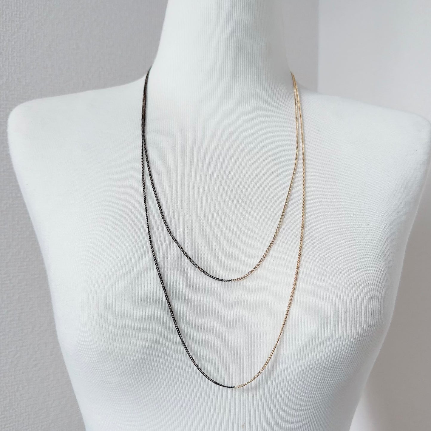 Bicolor Necklace -LONG- 【Black & Gold】