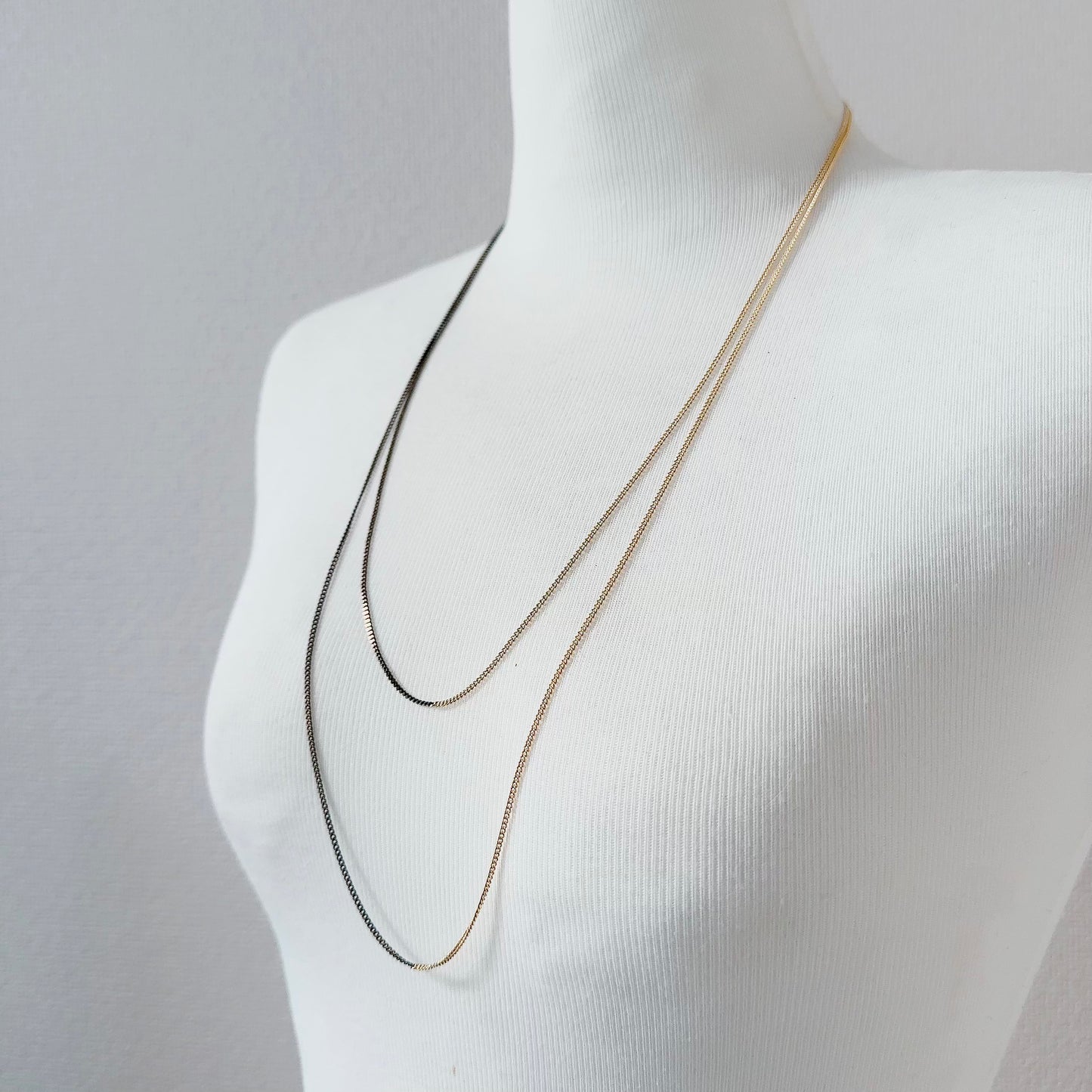 Bicolor Necklace -LONG- 【Black & Gold】