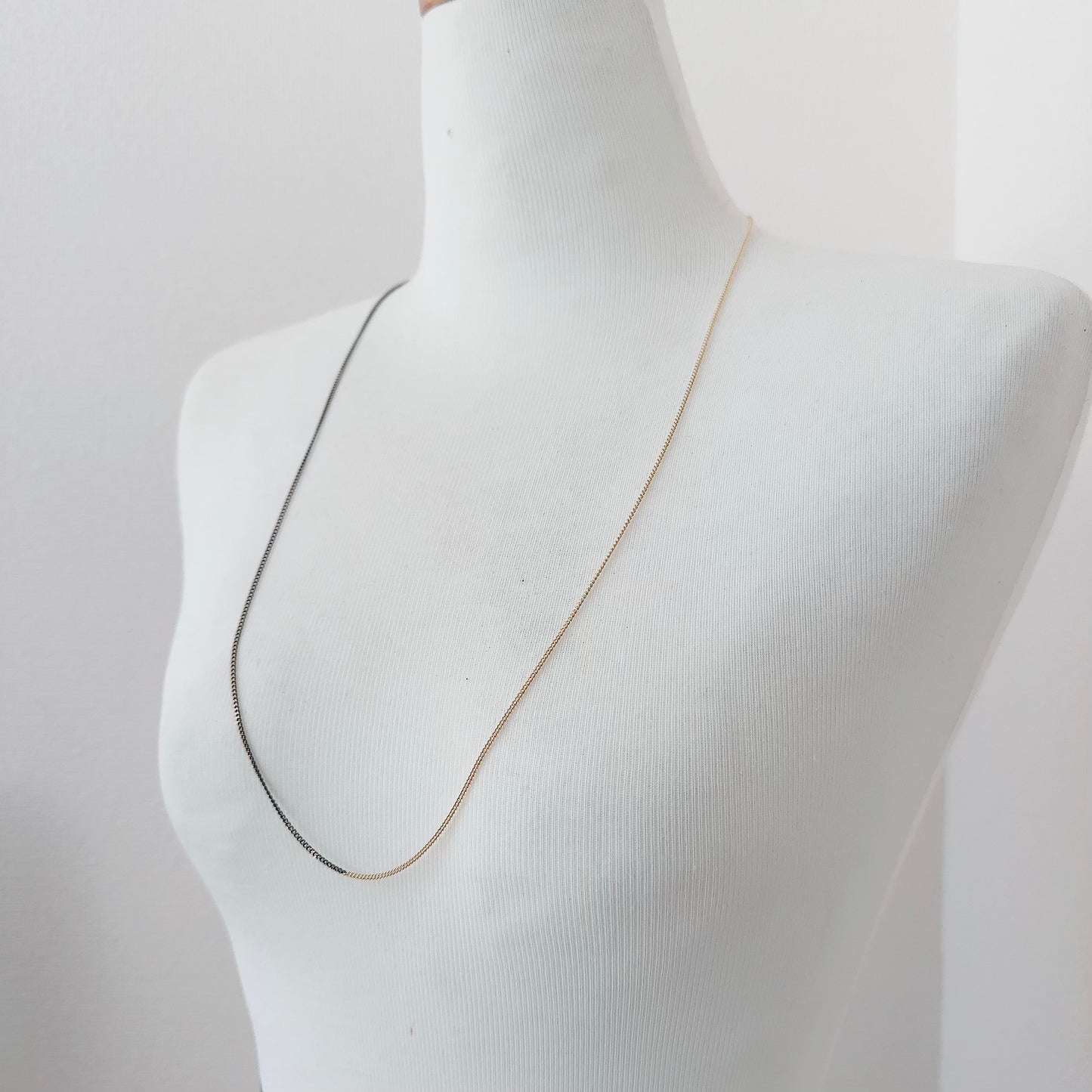 Bicolor Necklace -LONG- 【Black & Gold】