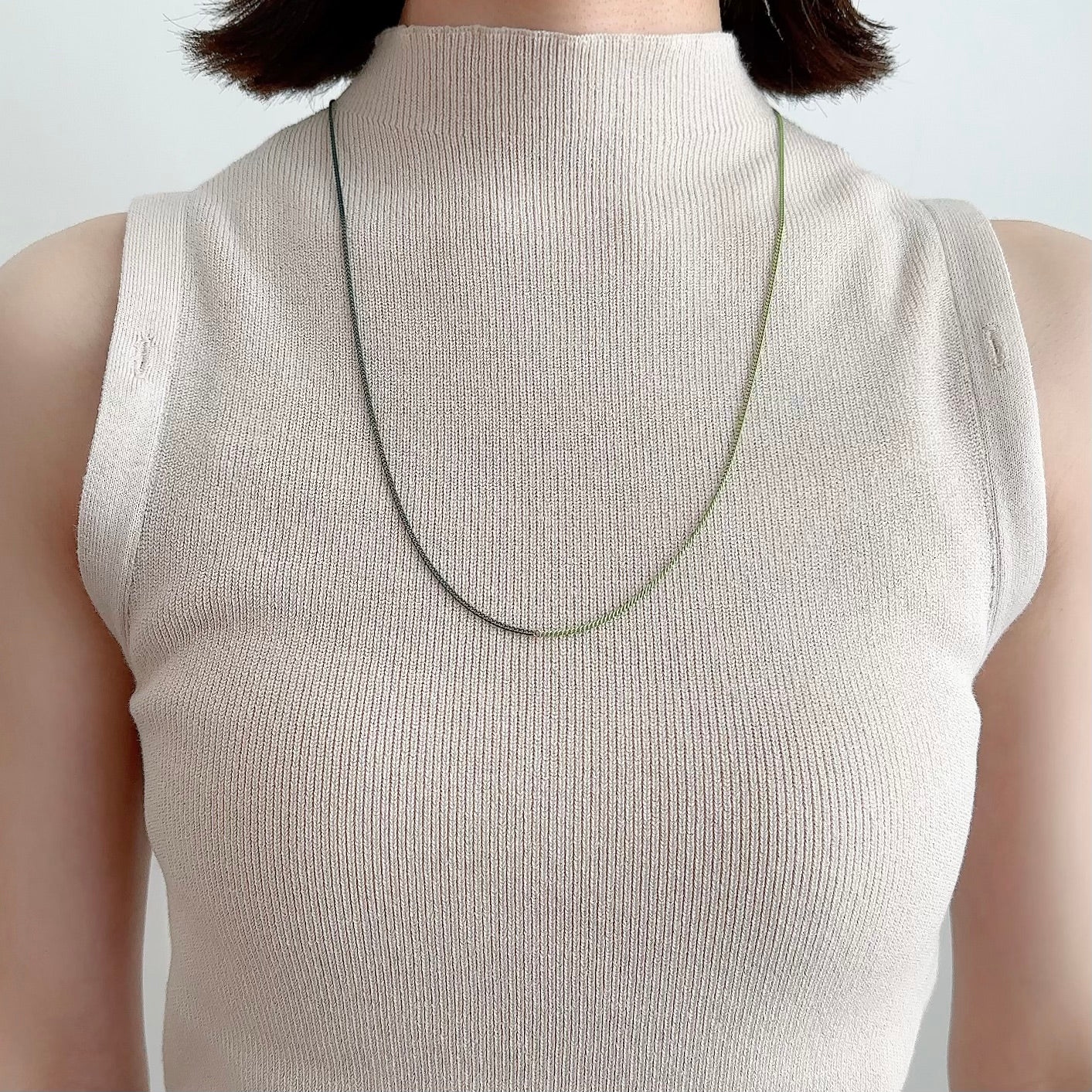Bicolor Necklace -SHORT- 【Deep Green & Light Green】