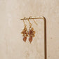 Swinging Vintage Beads Earring 【Matt Brown & Gold】