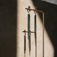 Bicolor Tassel Earring【Green & Silver】