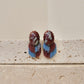 Italian Stone Vintage Fringe Earring【Brown & Blue】