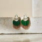 Swarovski Fringe Earring 【Green & Gold】