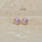 Square Vintage Button Earring 【Lavender】