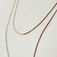 Bicolor Necklace -LONG- 【Red & Silver】
