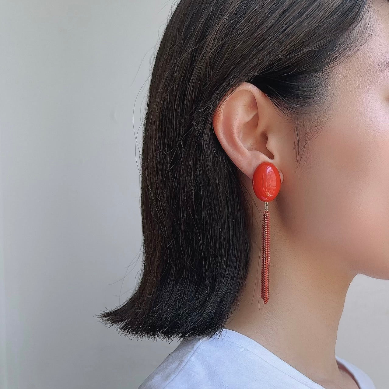 Italian Stone Tassel Earring