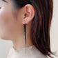 Bicolor Tassel Earring【Black & Silver】