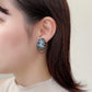 Italian Stone Chain Earring 【Black】