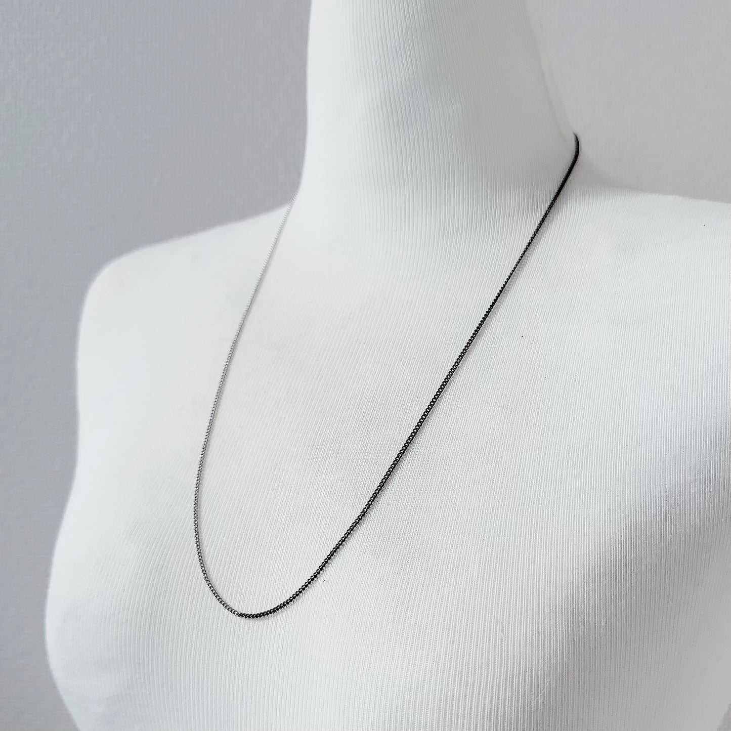 Bicolor Necklace -SHORT- 【Black & Silver 】