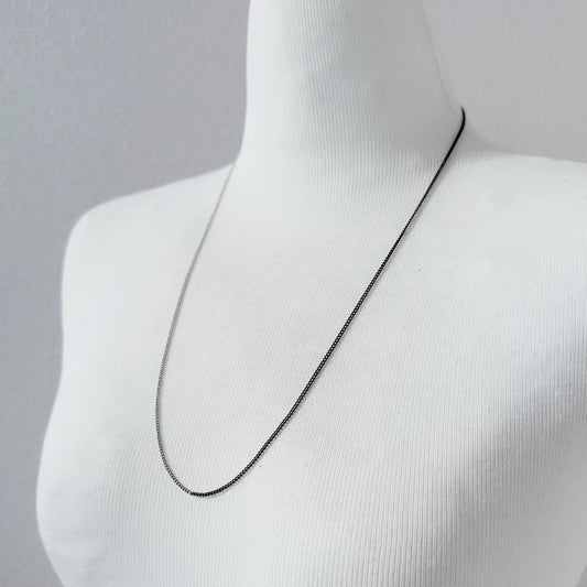 Bicolor Necklace -SHORT- 【Black & Silver 】